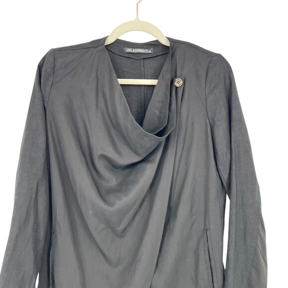 Blank NYC Drape Front Blazer Jacket Lightweight Black Size XS NWT - Picture 2 of 12